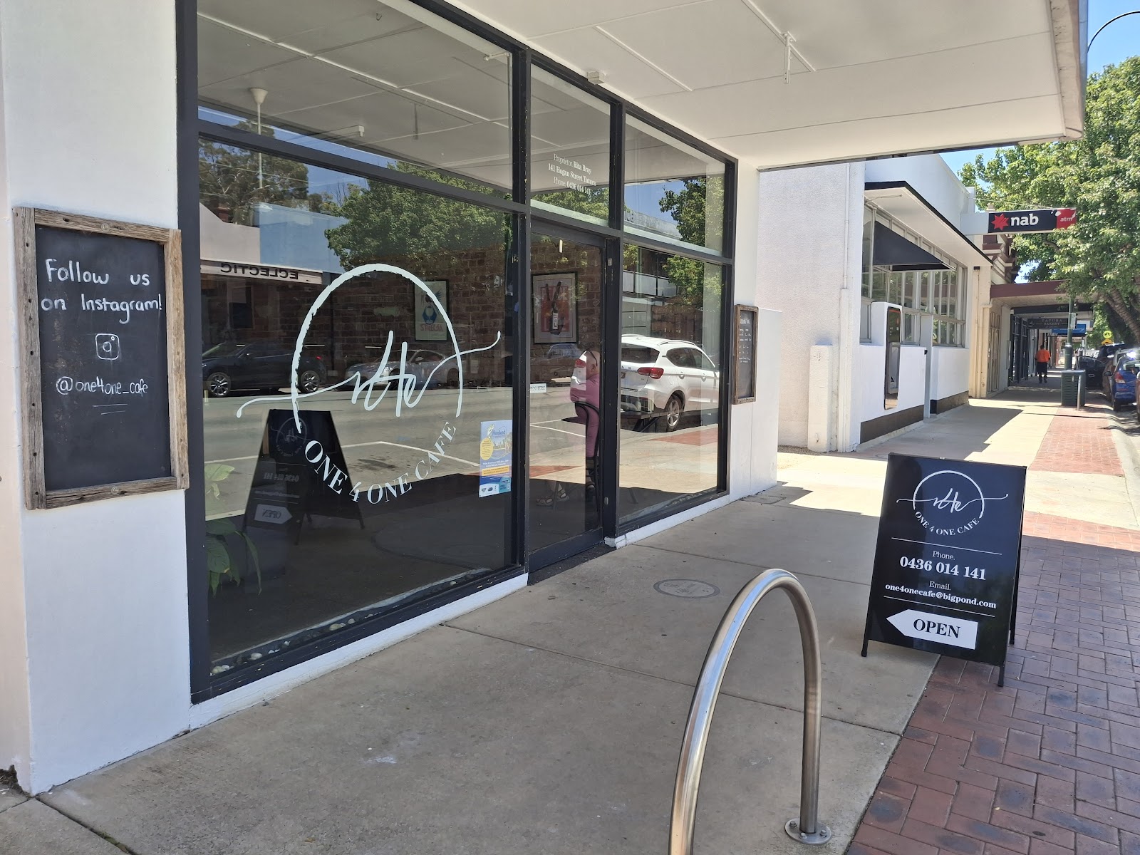 The One 4 One Café shopfront on Hogan Street, Tatura