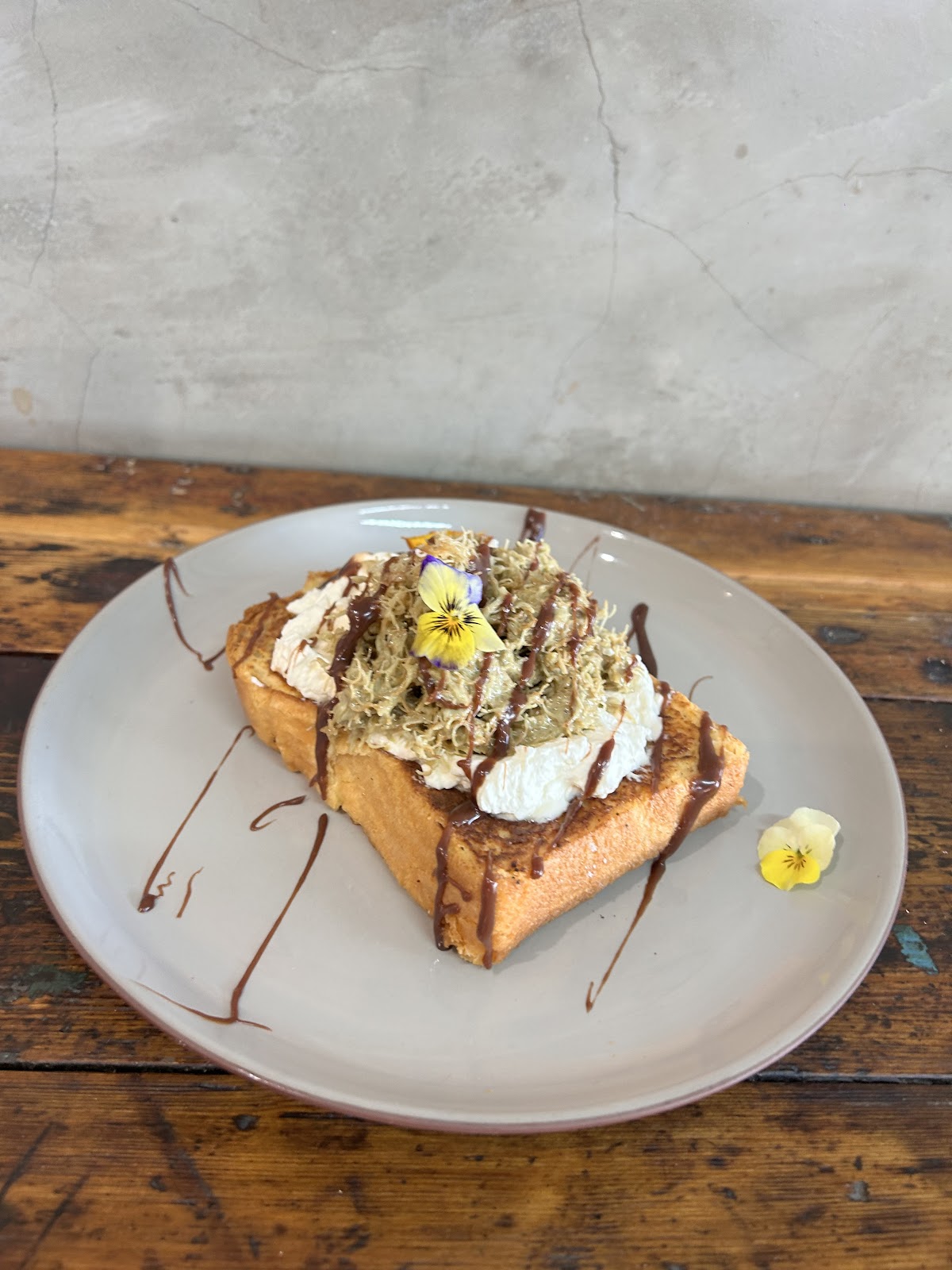 Thick cut French toast with cream